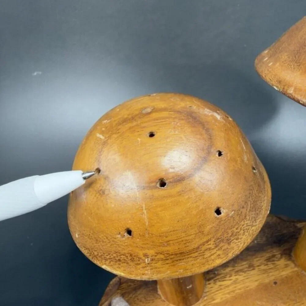 Vintage Monkey Pod Wood Large Wooden Mushroom Figurine‎ Decorative Hand Crafted